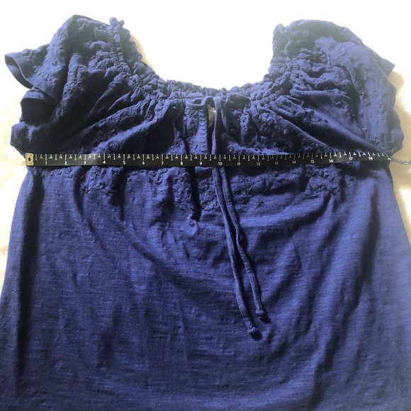 Harper blue embroidered top size s - Picture 7 of 8